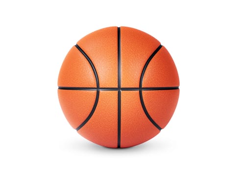 Orange basketball ball on white background
