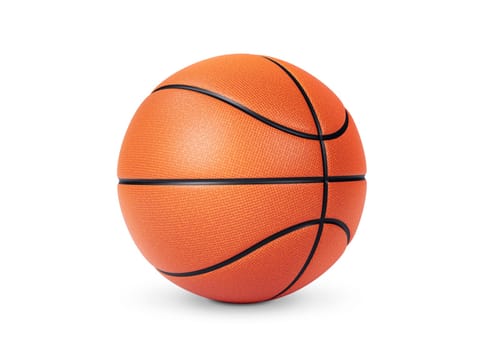Orange basketball ball on white background