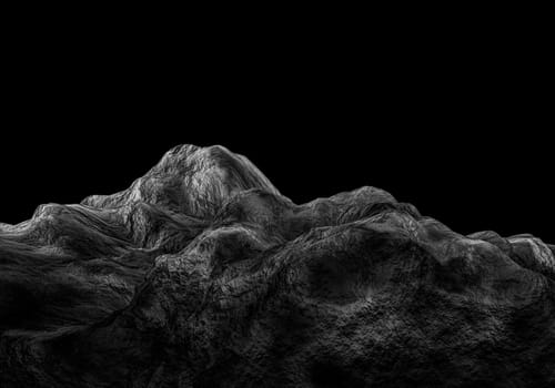 Very big and beautiful black rocks on dark black background