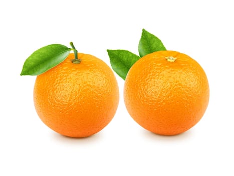 Ripe orange isolated on white background