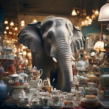 An elephant in a china store generated by artificial intelligence