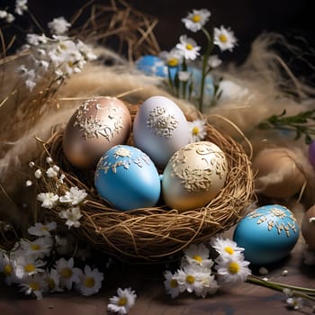 Photo of a beautiful Easter decoration generated by artificial intelligence