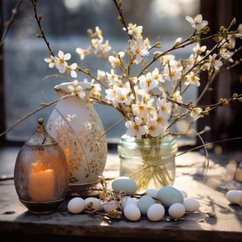 Photo of a beautiful Easter decoration generated by artificial intelligence