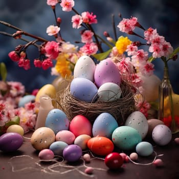 Photo of a beautiful Easter decoration generated by artificial intelligence