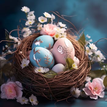 Photo of a beautiful Easter decoration generated by artificial intelligence