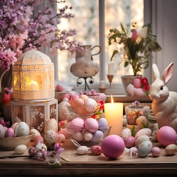 Photo of a beautiful Easter decoration generated by artificial intelligence