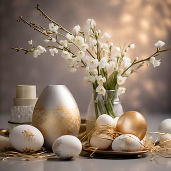 Photo of a beautiful Easter decoration generated by artificial intelligence