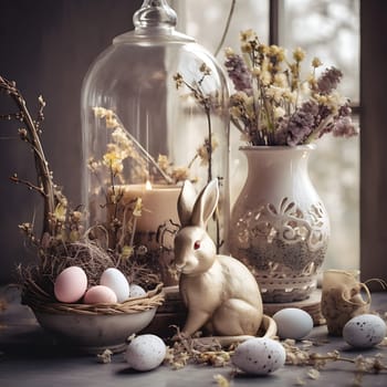 Photo of a beautiful Easter decoration generated by artificial intelligence