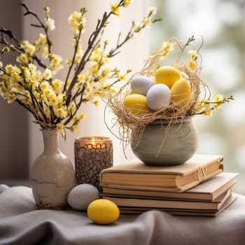 Photo of a beautiful Easter decoration generated by artificial intelligence