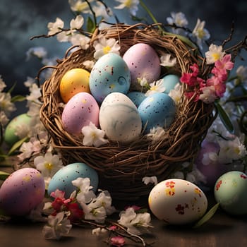 Photo of a beautiful Easter decoration generated by artificial intelligence