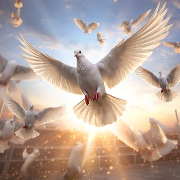 White dove of peace generated by artificial intelligence