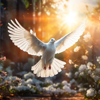 White dove of peace generated by artificial intelligence