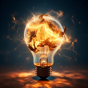 A light bulb as a symbol for energy generated by artificial intelligence