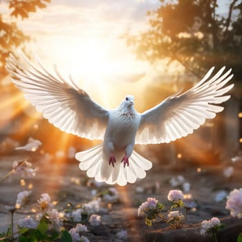 White dove of peace generated by artificial intelligence