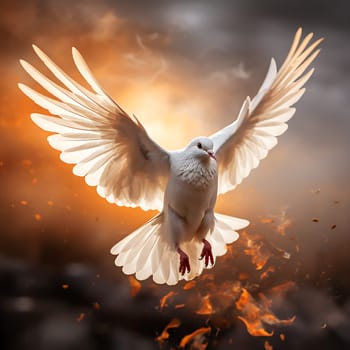 White dove of peace generated by artificial intelligence