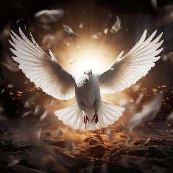 White dove of peace generated by artificial intelligence