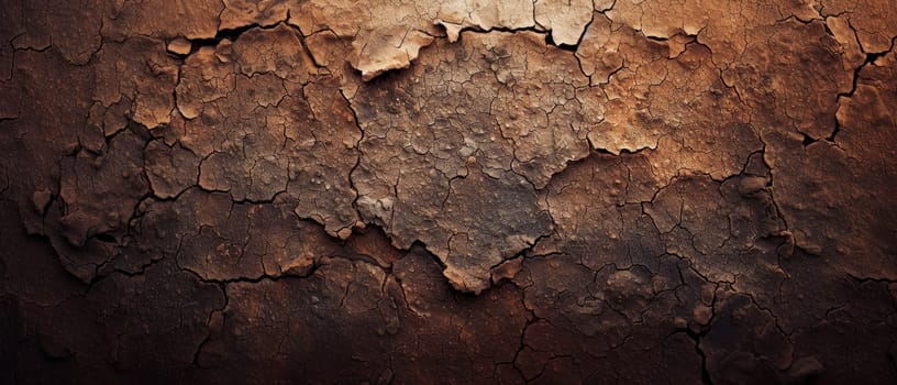 Wide-angle view of dry, cracked earth, presenting a natural mosaic of desiccated soil