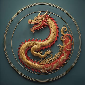 Year of the Dragon, Chinese New Year Festival, New Year Celebration. Generative AI.