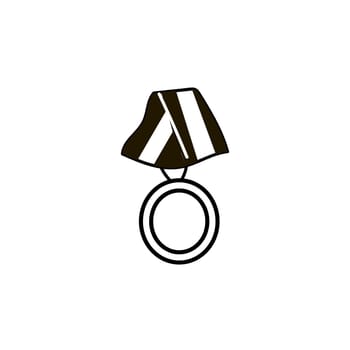 Medal or trophy icon icolated with ribbon. Vector illustration can used for award concept, premium good, sport awareness.