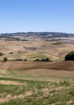 The rural landscape near Pienza in Tuscany. Italy