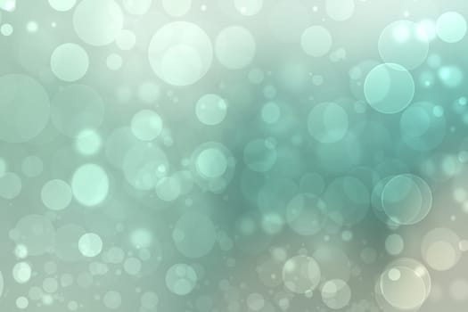 Abstract blurred fresh vivid spring summer light delicate pastel turquoise green bokeh background texture with bright circular soft color lights. Beautiful backdrop illustration.