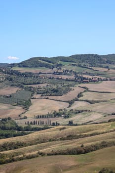 The rural landscape near Pienza in Tuscany. Italy
