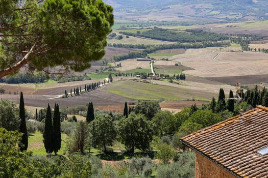 The rural landscape near Pienza in Tuscany. Italy