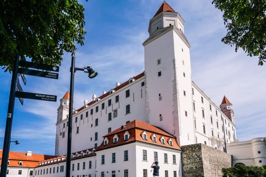 Bratislava, Slovakia, White castle building on sunny day