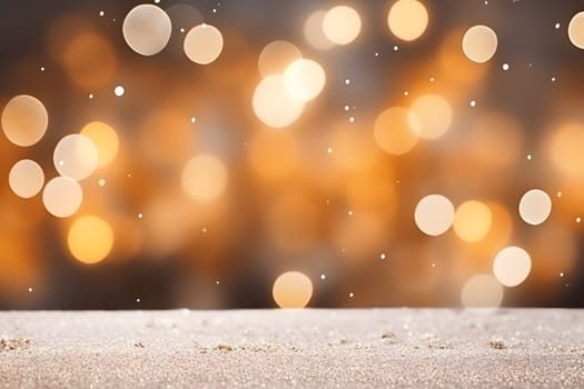 abstract bright snowy winter background with bokeh, neural network generated image. Not based on any actual scene or pattern.