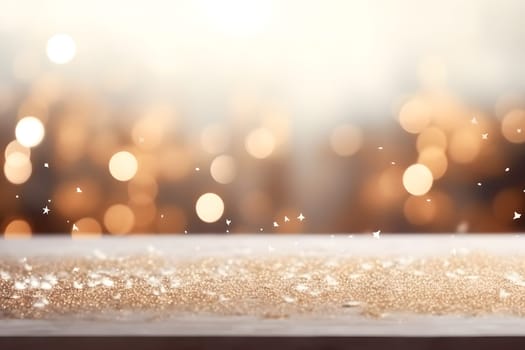 abstract bright snowy winter background with bokeh, neural network generated image. Not based on any actual scene or pattern.