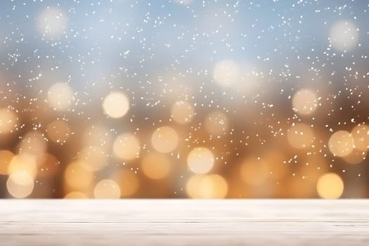 abstract bright snowy winter background with bokeh, neural network generated image. Not based on any actual scene or pattern.