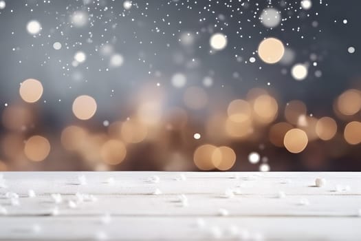 abstract bright snowy winter background with bokeh, neural network generated image. Not based on any actual scene or pattern.