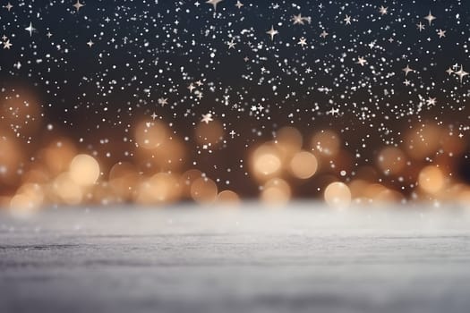 abstract bright snowy winter background with bokeh, neural network generated image. Not based on any actual scene or pattern.