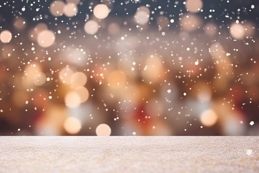 abstract bright snowy winter background with bokeh, neural network generated image. Not based on any actual scene or pattern.