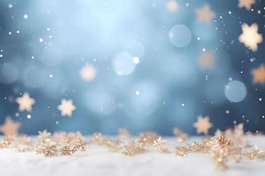 abstract bright snowy winter background with bokeh, neural network generated image. Not based on any actual scene or pattern.