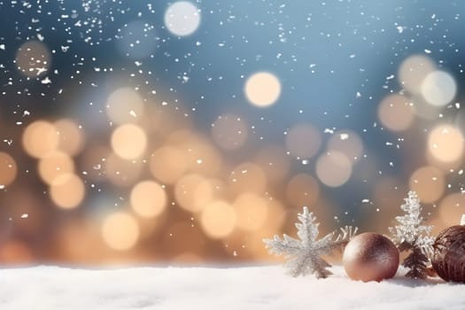 abstract bright snowy winter background with bokeh, neural network generated image. Not based on any actual scene or pattern.