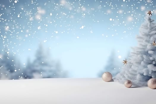 abstract bright snowy winter background with bokeh, neural network generated image. Not based on any actual scene or pattern.
