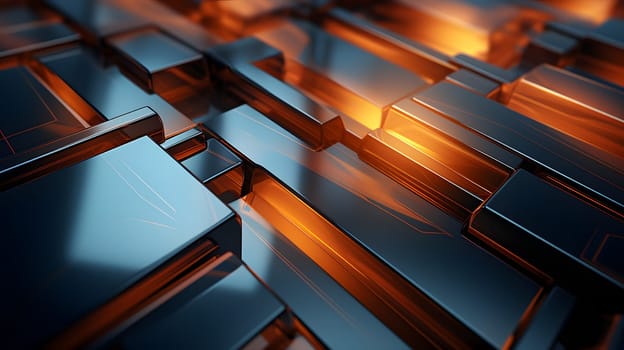 Black and orange colored glass tiles for abstract background and wallpaper. Neural network generated image. Not based on any actual person or scene.
