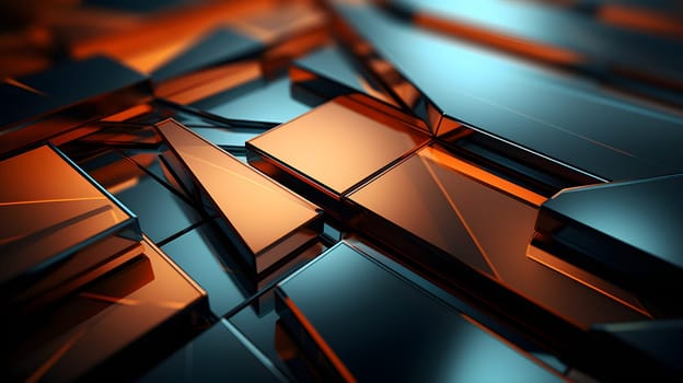Black and orange colored glass tiles for abstract background and wallpaper. Neural network generated image. Not based on any actual person or scene.