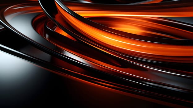 Abstract background of dark amber and black clean liquid forms. Neural network generated image. Not based on any actual pattern or scene.