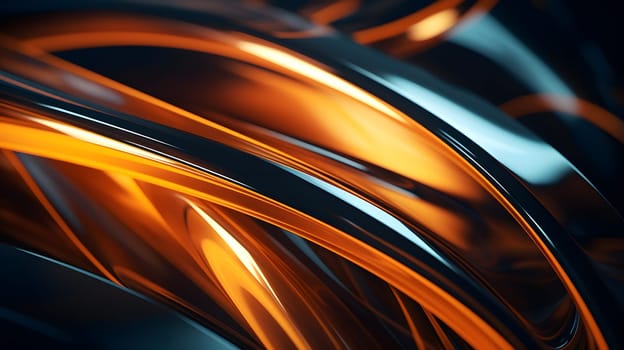 Abstract background of dark amber and black clean liquid forms. Neural network generated image. Not based on any actual pattern or scene.