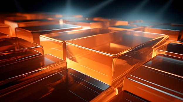 Black and orange colored glass tiles for abstract background and wallpaper. Neural network generated image. Not based on any actual person or scene.