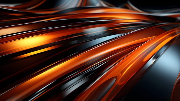 Abstract background of dark amber and black clean liquid forms. Neural network generated image. Not based on any actual pattern or scene.