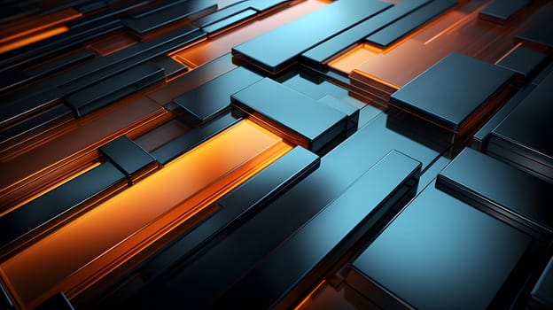 Black and orange colored glass tiles for abstract background and wallpaper. Neural network generated image. Not based on any actual person or scene.