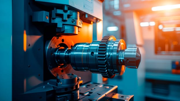 The CNC lathe machine or Turning machine.The hi-technology machining concept. Industry 4.0 concept image. AI generated