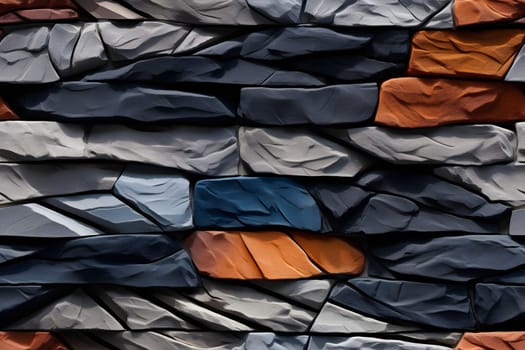 seamless background and texture of different colorful rocks mosaic flat surface. Neural network generated in May 2023. Not based on any actual scene or pattern.