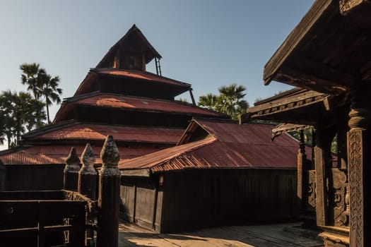 The Bagaya Monastery, built from teak wood, located at the former capital of Inwa, Myanmar