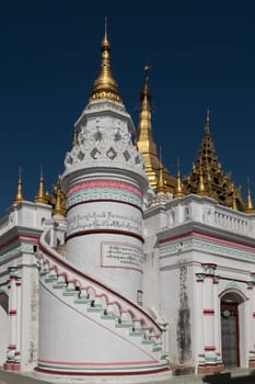 Sagaing, Myanmar - January 16th, 2019:  A view around at the U Min Kyaukse Pagoda at Sagaing Hill, Myanmar