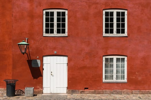 Copenhagen, Denmark - June 26th, 2015: Close-up of a barracks facade at the Kastellet, the well-preserved citadel of Copenhagen.