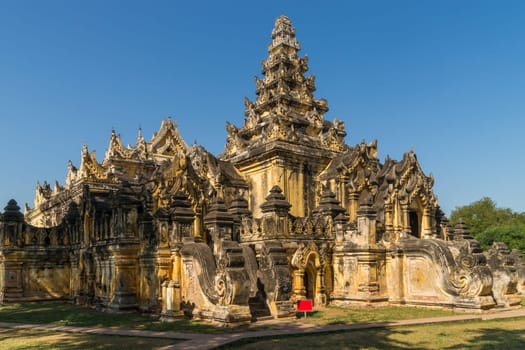 One of the buildings of Maha Aungmye Bonzan Monastery at Inwa nearby Mandalay City